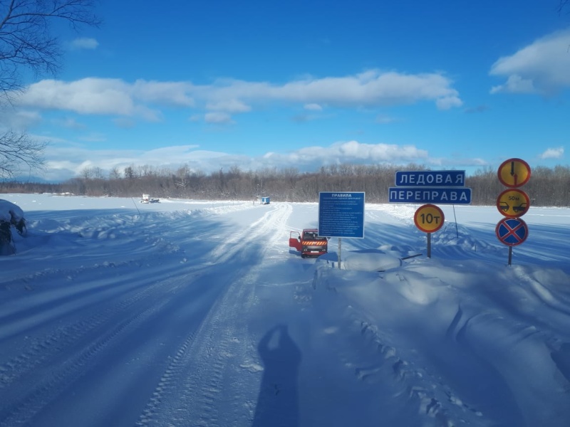 На Камчатке увеличена грузоподъёмность на ледовой переправе через реку Камчатка к посёлку Таёжному