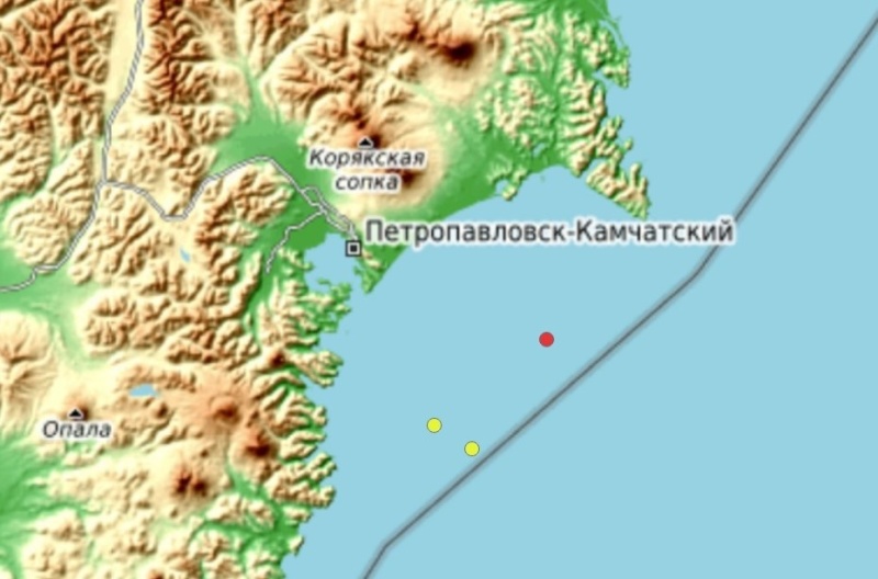 Ощущаемое сейсмособытие зарегистрировано в акватории Тихого океана